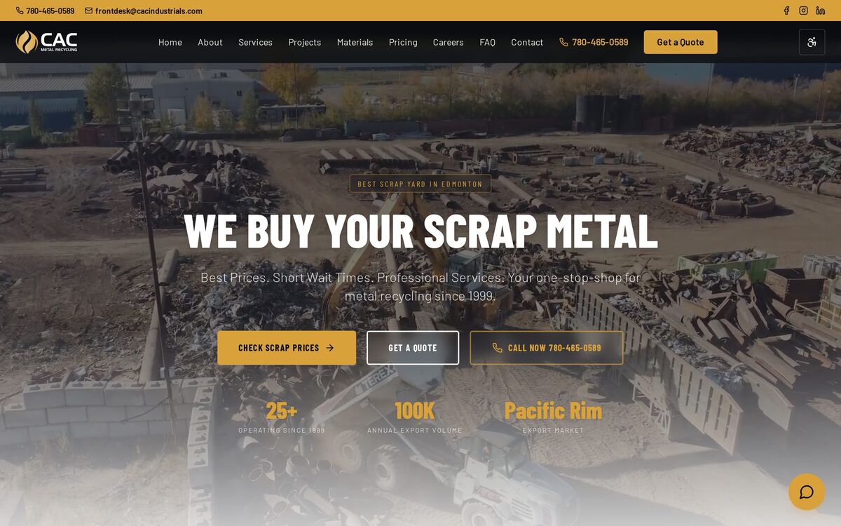 CAC Metal Recycling — built by HUBi